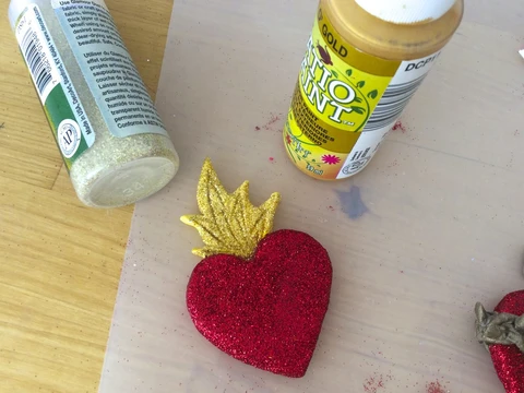 Learn how to make a sacred heart magnet set with air dry clay.